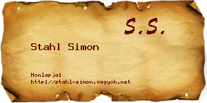 Stahl Simon névjegykártya